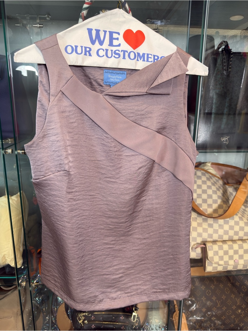 Simply Vera Vera Wang Dusty Mauve Satin Effect Sleeveless Womens 334